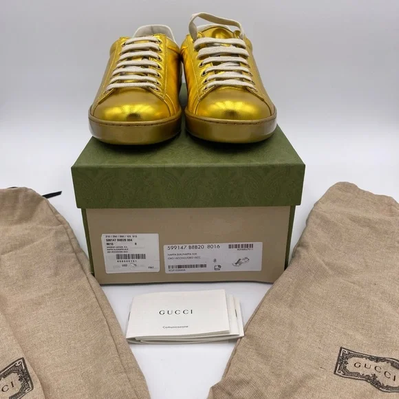Gucci metallic Gold Ace Sneakers